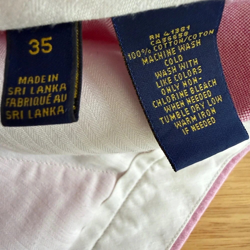 Polo Ralph Lauren Mens 35 Pink Oxford Cloth Chino‎ Shorts Preppy Old Money